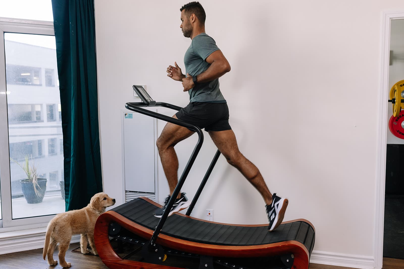 Sean Beckford on treadmill